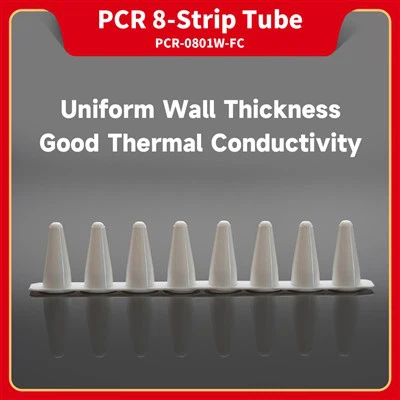 PCR 8-Csapcsövek, fehér, 100 μL